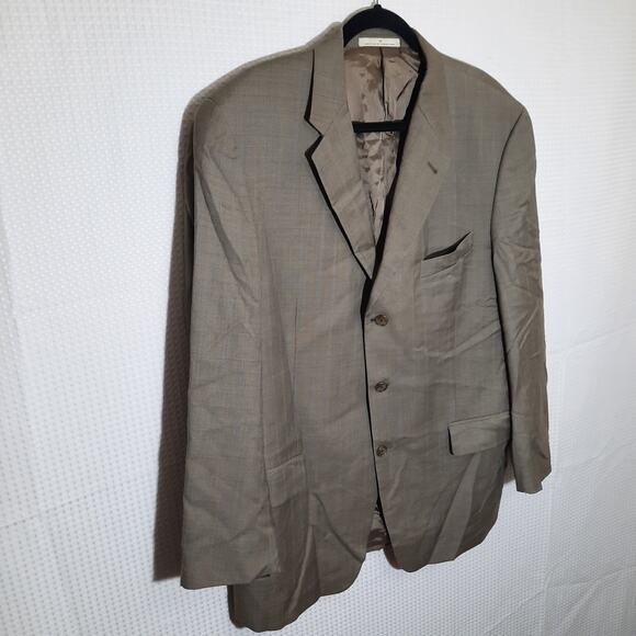 Joseph Abboud 42R Tan Blazer Vintage USA 100% Wool Sport Coat Classic Fit - Picture 2 of 8